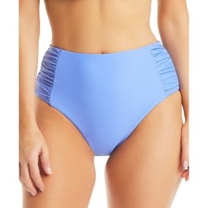 NWT Bar Iii Shirred High-Rise Bikini Bottoms